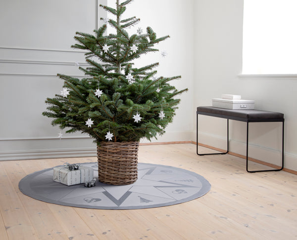 STARS Christmas tree rug - winter grey