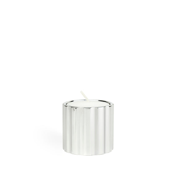 DUAL candle holder low - silver