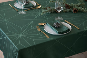 STARS tablecloth 370 cm - spruce green